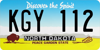 ND license plate KGY112