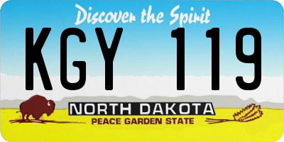 ND license plate KGY119