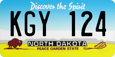 ND license plate KGY124