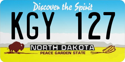 ND license plate KGY127
