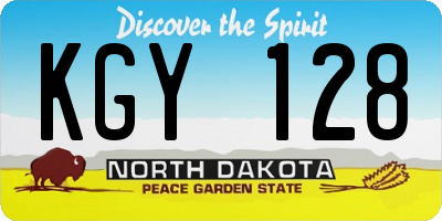ND license plate KGY128
