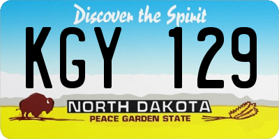 ND license plate KGY129