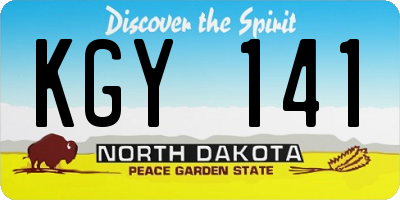 ND license plate KGY141