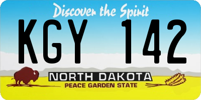 ND license plate KGY142