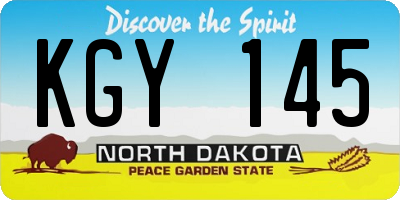 ND license plate KGY145