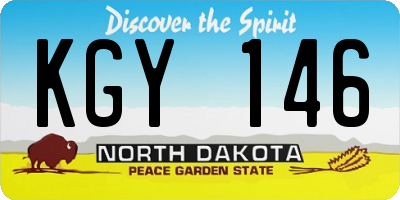 ND license plate KGY146