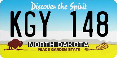 ND license plate KGY148