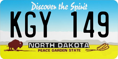 ND license plate KGY149