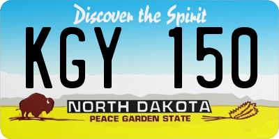 ND license plate KGY150