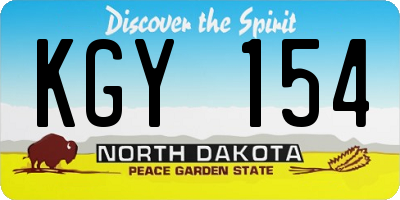 ND license plate KGY154