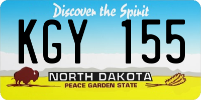 ND license plate KGY155