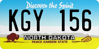 ND license plate KGY156