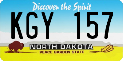 ND license plate KGY157