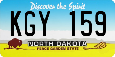 ND license plate KGY159