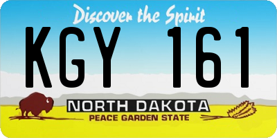 ND license plate KGY161