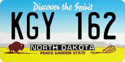 ND license plate KGY162