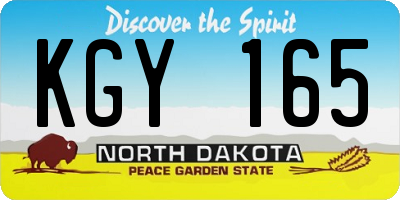 ND license plate KGY165