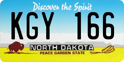 ND license plate KGY166