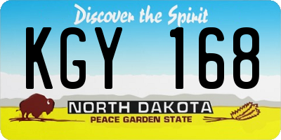ND license plate KGY168