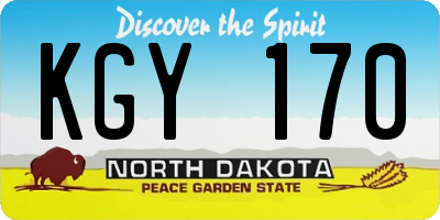 ND license plate KGY170
