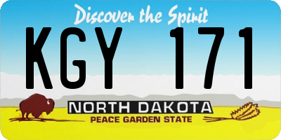 ND license plate KGY171