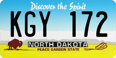 ND license plate KGY172
