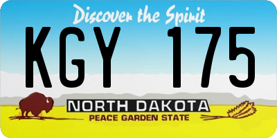 ND license plate KGY175