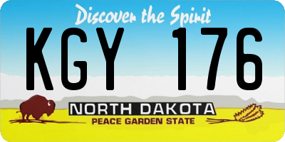 ND license plate KGY176