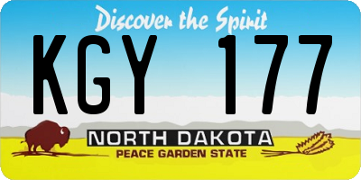 ND license plate KGY177