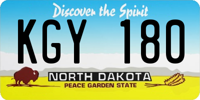 ND license plate KGY180