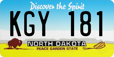 ND license plate KGY181