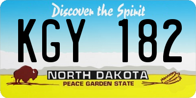 ND license plate KGY182
