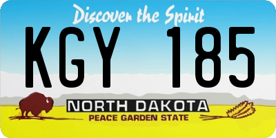 ND license plate KGY185