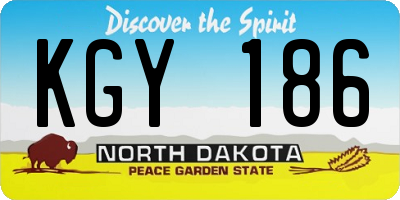 ND license plate KGY186