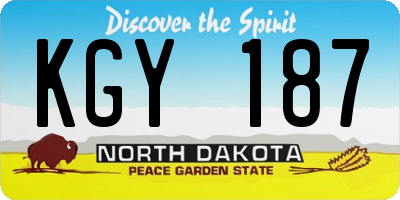 ND license plate KGY187