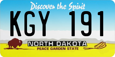 ND license plate KGY191