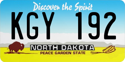 ND license plate KGY192