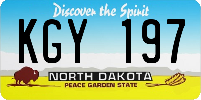 ND license plate KGY197