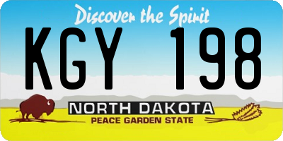 ND license plate KGY198