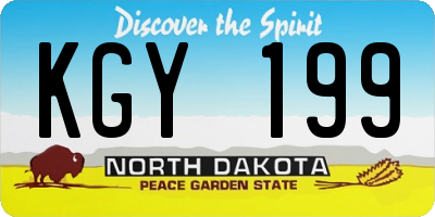 ND license plate KGY199