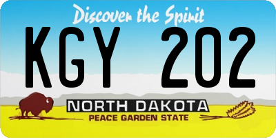 ND license plate KGY202