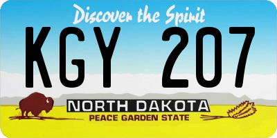ND license plate KGY207