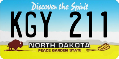 ND license plate KGY211