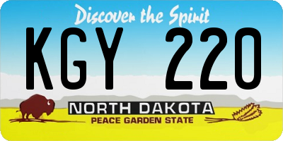 ND license plate KGY220