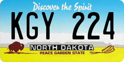 ND license plate KGY224