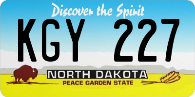 ND license plate KGY227