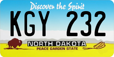 ND license plate KGY232