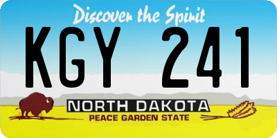 ND license plate KGY241