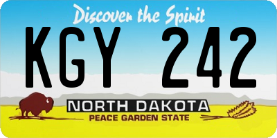 ND license plate KGY242