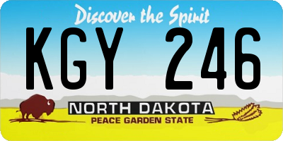 ND license plate KGY246